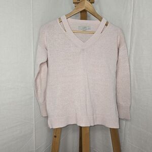 Loft Pink V Neck Pullover Sweater Size XS Petite